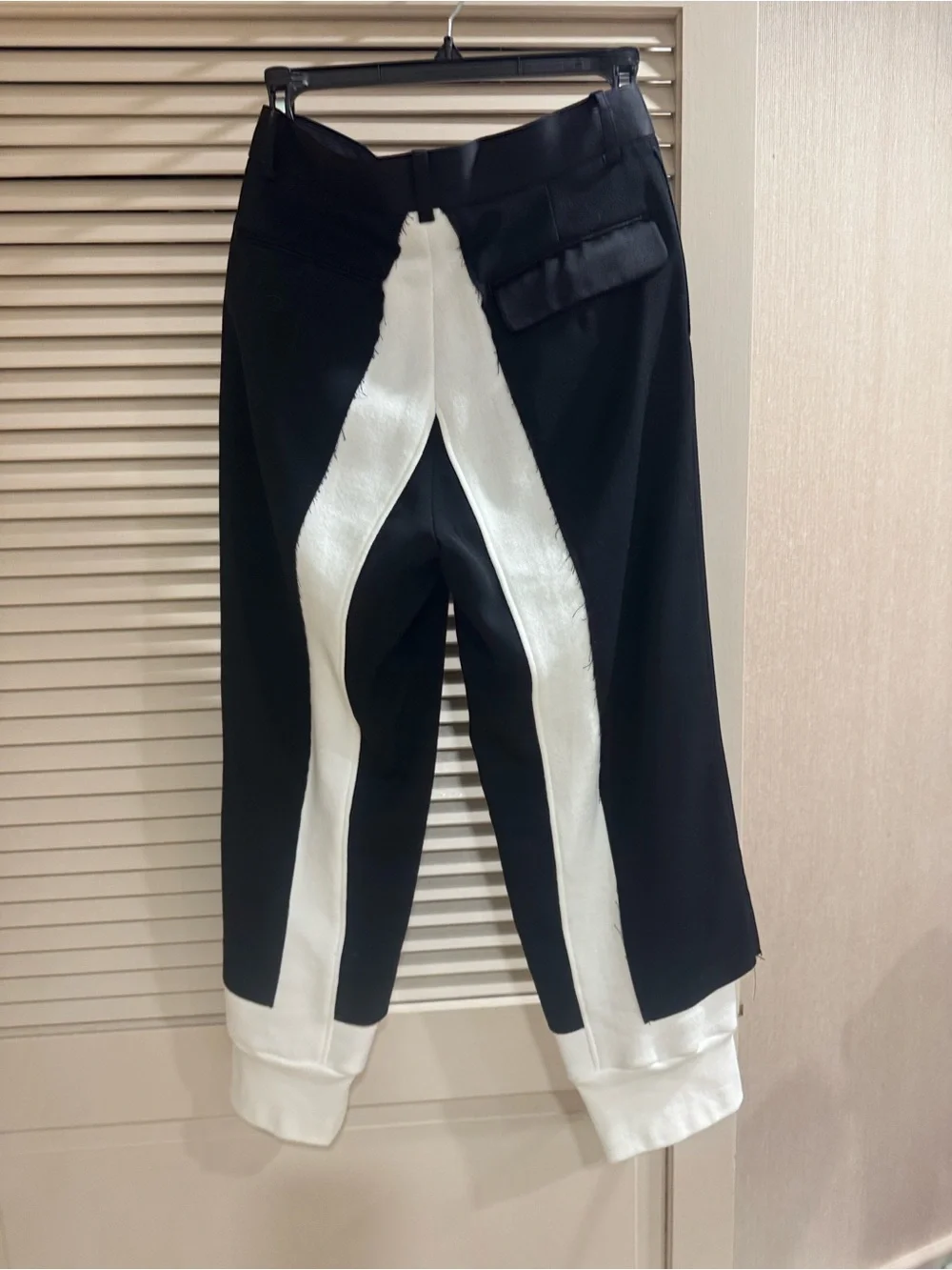 Undercover Black Wide-Leg Pants with White Cuffs